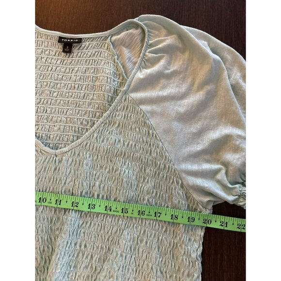 Torrid Peplum Smocked Top In Mint Green Short Sleeves Size 3 - Picture 6 of 7